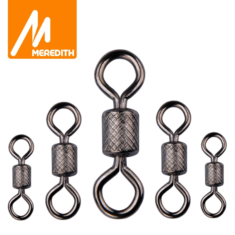 Swivels Ball Bearing Swivel with Safety Snap Solid Rings Rolling Swivel for Carp Fishing Accessories