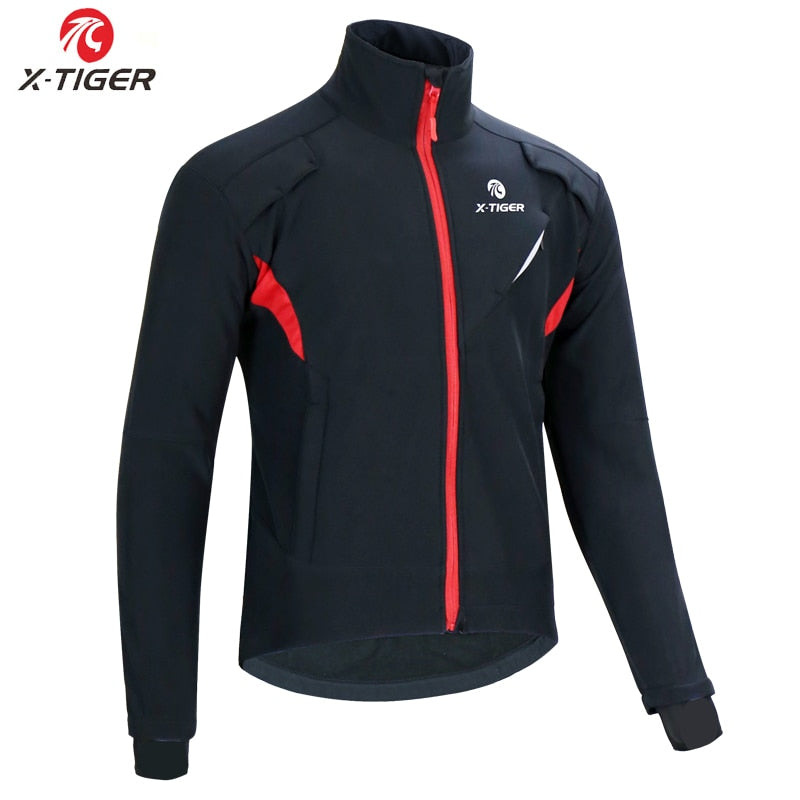 X-TIGER Winter Fleece Thermal Cycling Jacket Coat Windproof Bicycle Clothing Autumn