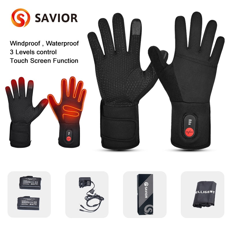 Winter Warm Cycling Heated Gloves Liners Rechargeable Battery for MTB Riding Skiing