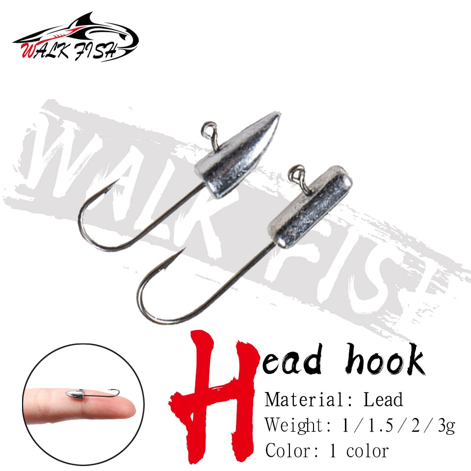 WALK FISH 10PCS/Lot 1g 1.5g 2g 3g Mini Jig Head Hook Exposed Fishing Hook Barbed