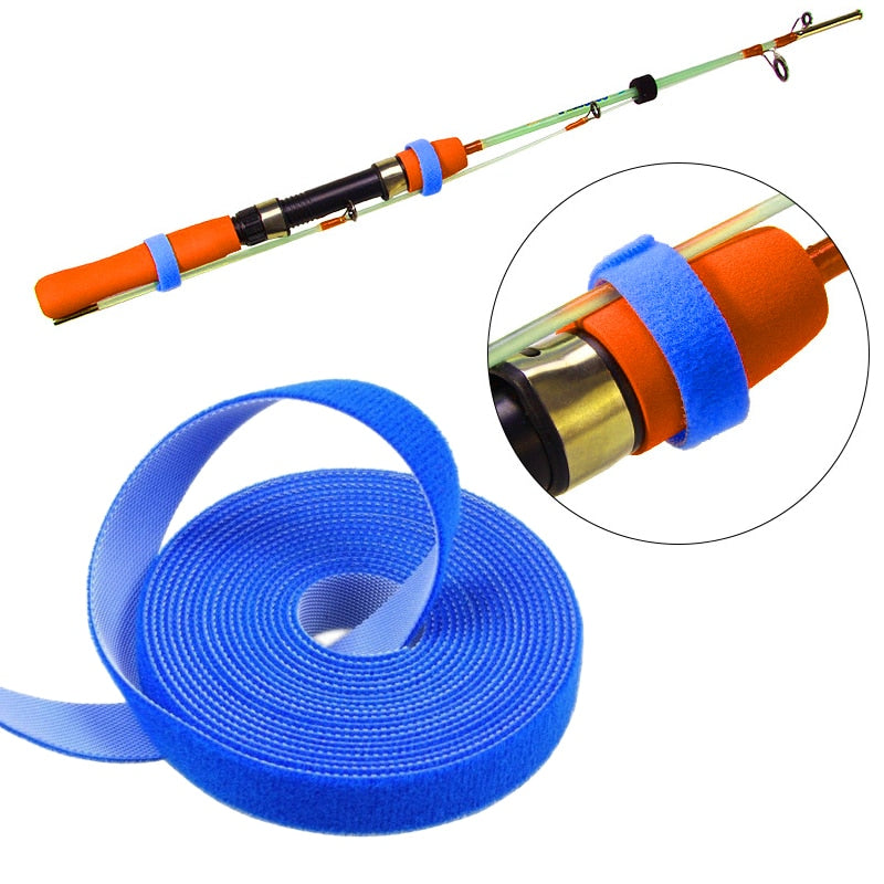 1m 5m Fishing Rod Tie Holders Straps Belts Suspenders Fastener Hook Loop Cable Cord