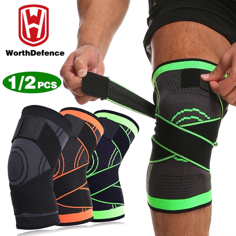 Worthdefence 1/2 PCS Knee Pads Braces Sports Support Kneepad Men Women for Arthritis