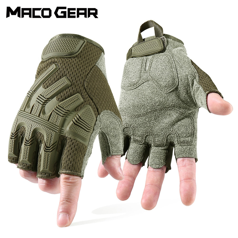 Fingerless Glove Half Finger Gloves Tactical Military Army Mittens SWAT Airsoft Bicycle